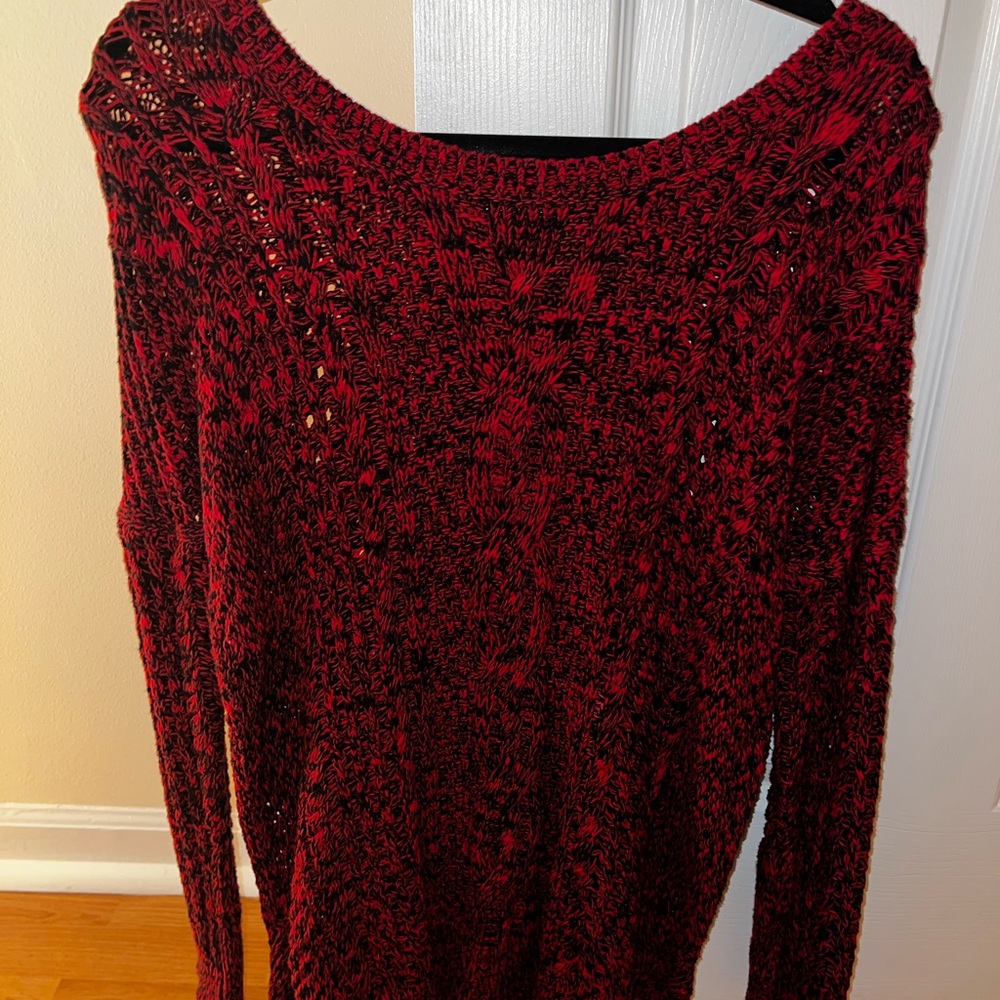 Women's Express Oversized Red Knit Sweater
